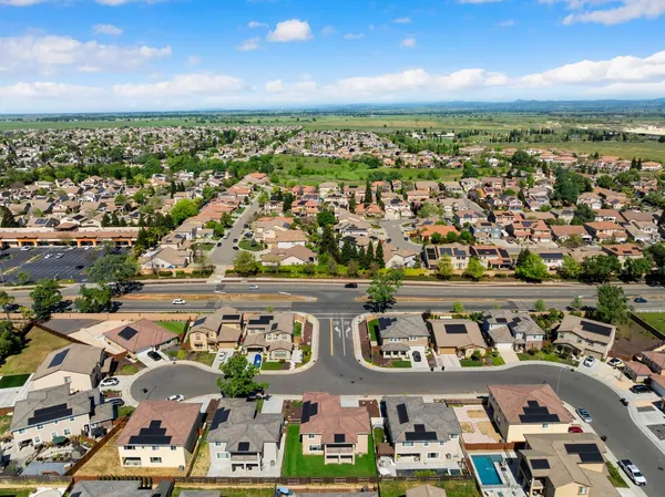 an aerial view of a city