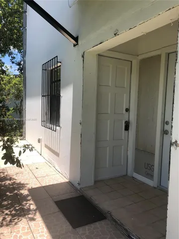 a view of a wooden door
