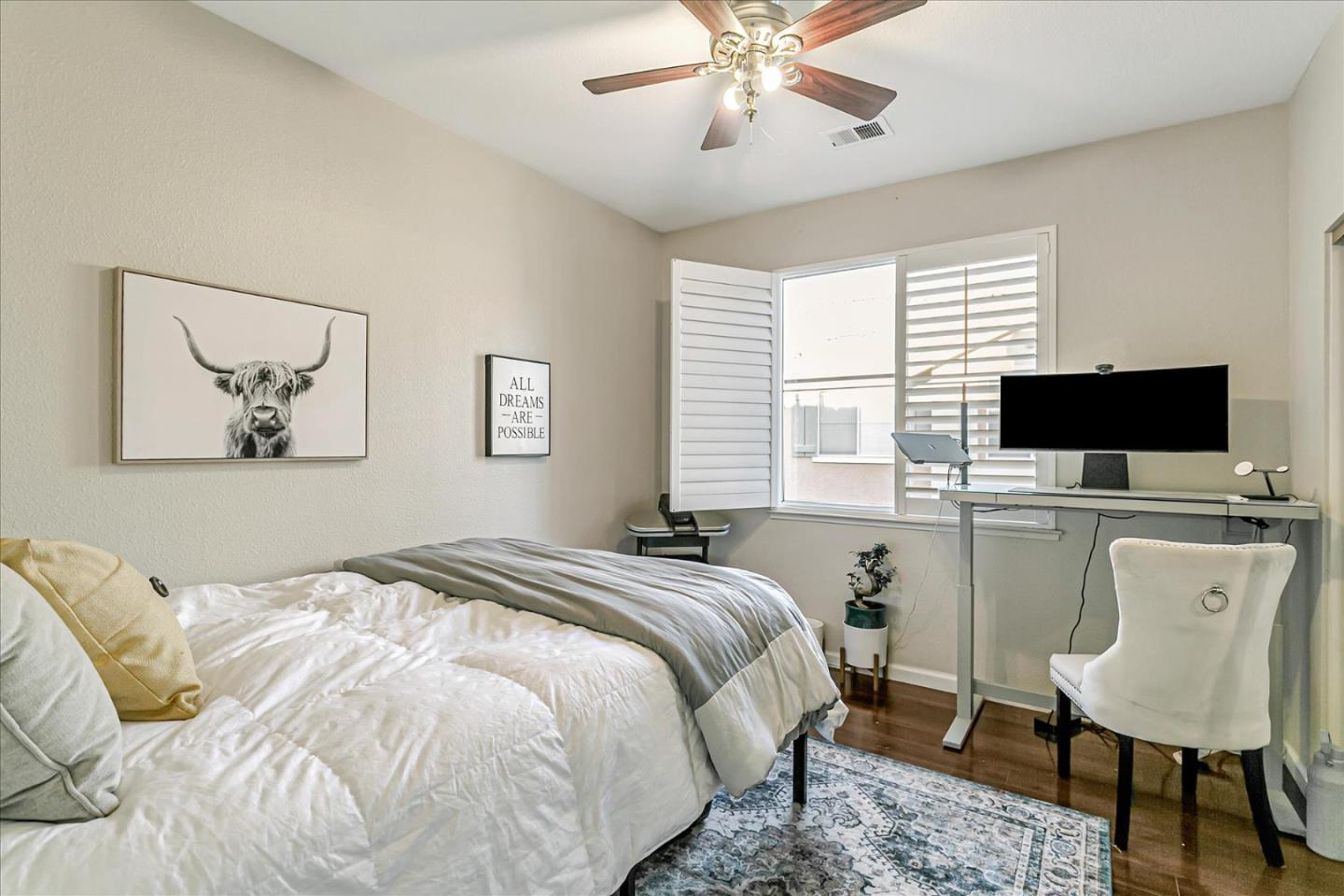 3657 Jasmine Circle San Jose, CA 95135 - Photo 18 of 62 a bedroom with a bed and a flat screen tv