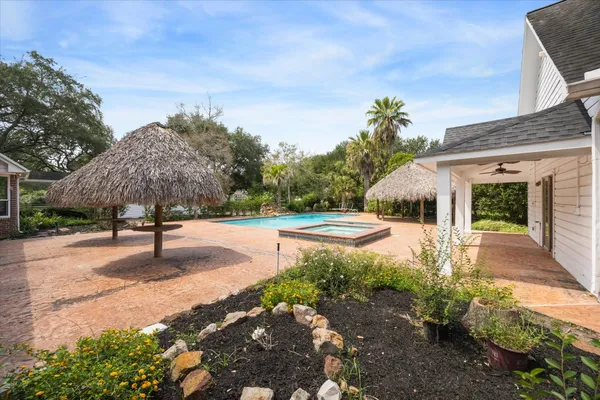 a view of yard with porch