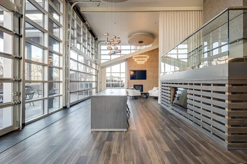 a living room with furniture