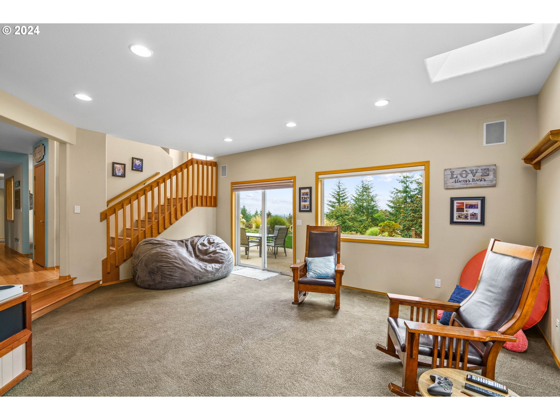 25241 Hall Road Cheshire, OR 97419 - Photo 17 of 48 a bedroom with furniture and a large window