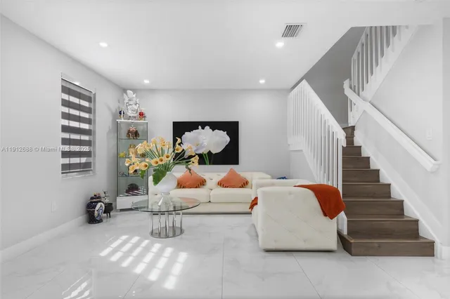 a living room with furniture