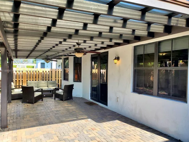 a outdoor living space with patio furniture