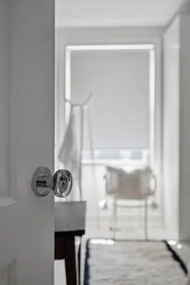 a view of small space with racks on the wall