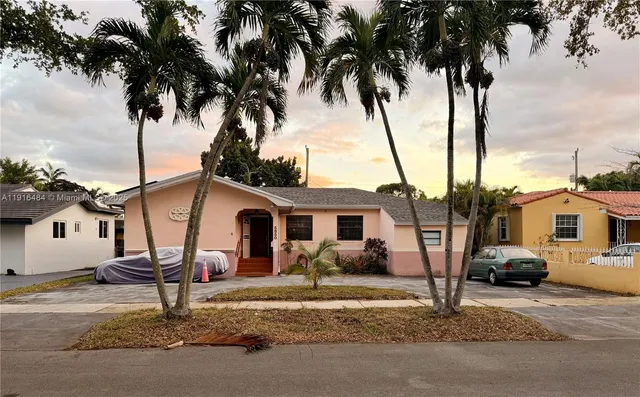 a view of a house with a patio