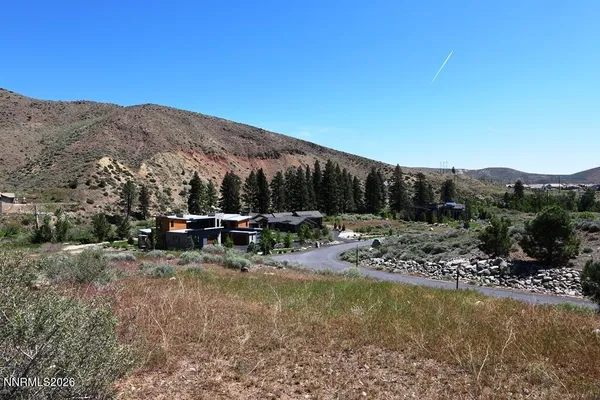 a view of backyard with mountain and trees