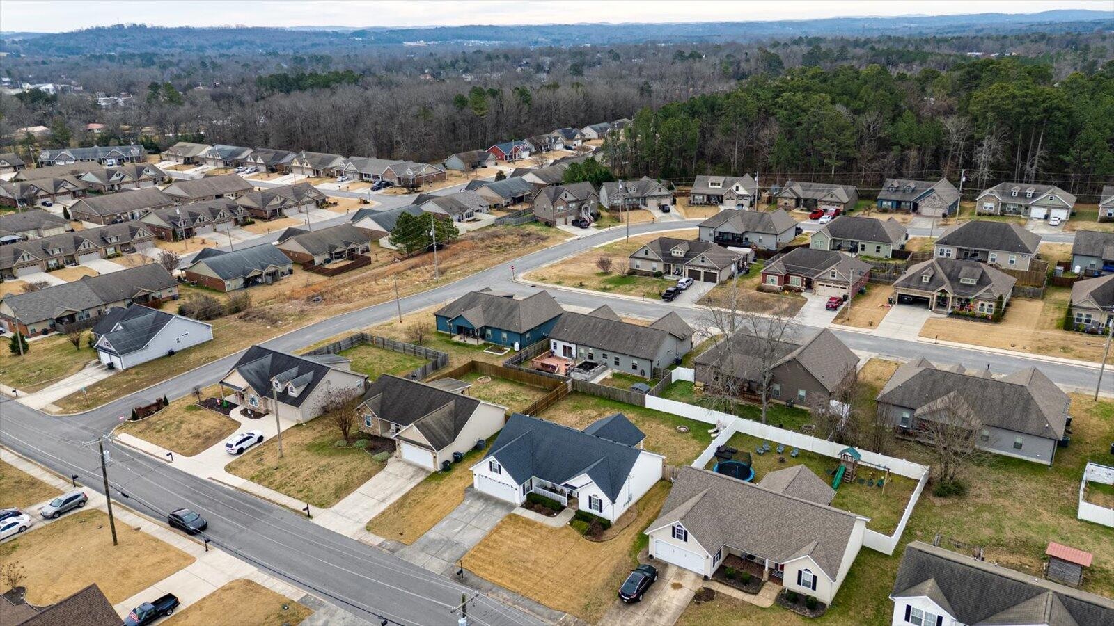 792 Colony Circle Fort Oglethorpe, GA 30742 - Photo 33 of 36 an aerial view of a house with a big yard