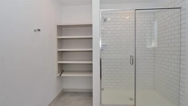a bathroom with a shower