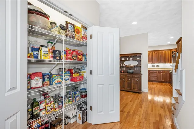 a view of a storage in a room
