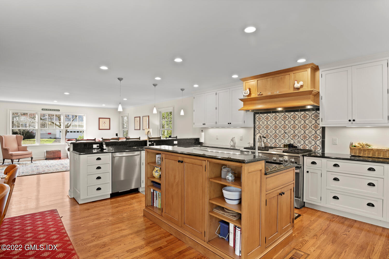 4 Rainbow Drive Riverside, CT 06878 - Photo 13 of 59 a kitchen with stainless steel appliances granite countertop a stove and a sink