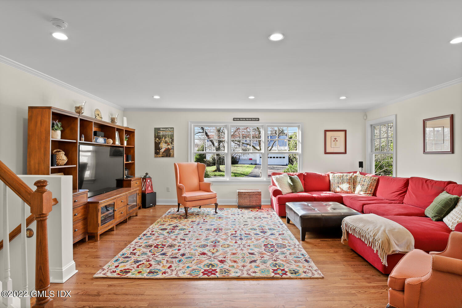 4 Rainbow Drive Riverside, CT 06878 - Photo 16 of 59 a living room with furniture and a flat screen tv