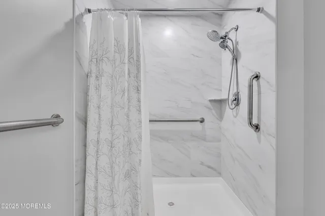 a bathroom with a shower