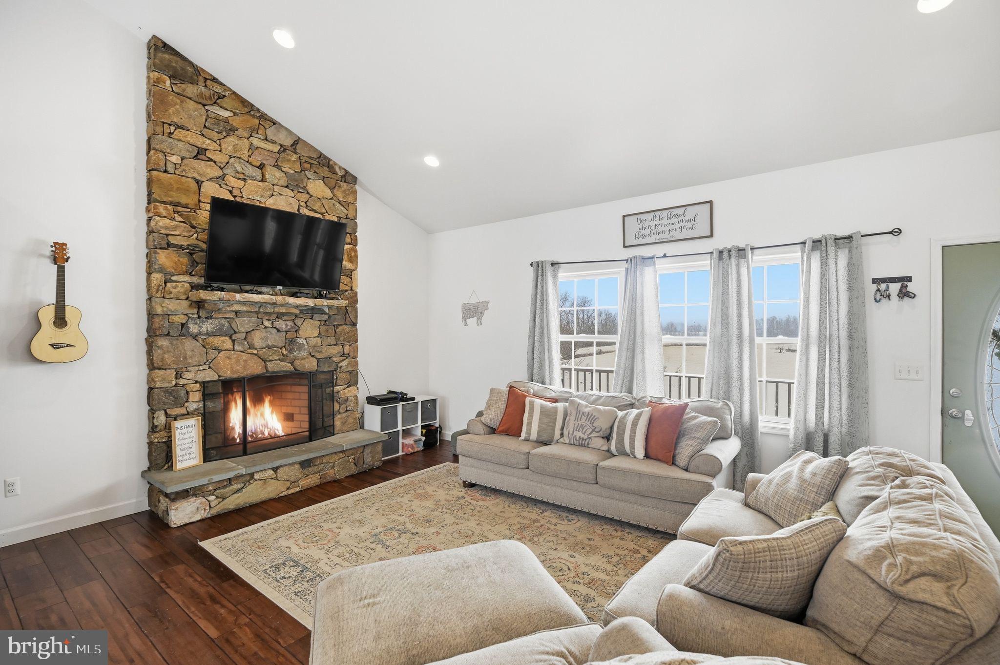 7466 Meadow View Lane Rixeyville, VA 22737 - Photo 7 of 41 Cozy living room with stone fireplace charm.