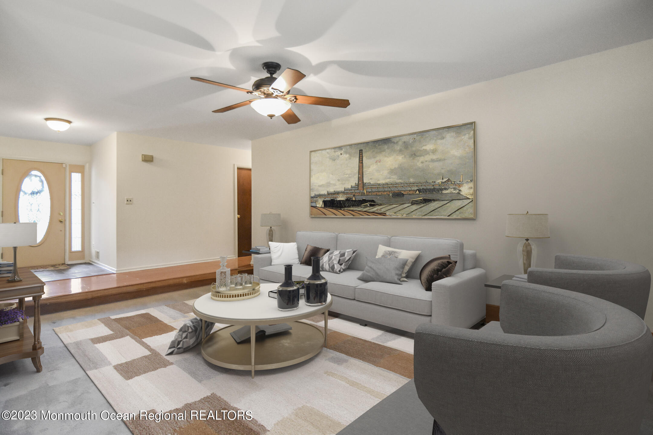 357 Easy Street Howell, NJ 07731 - Photo 6 of 36 a living room with furniture and a chandelier