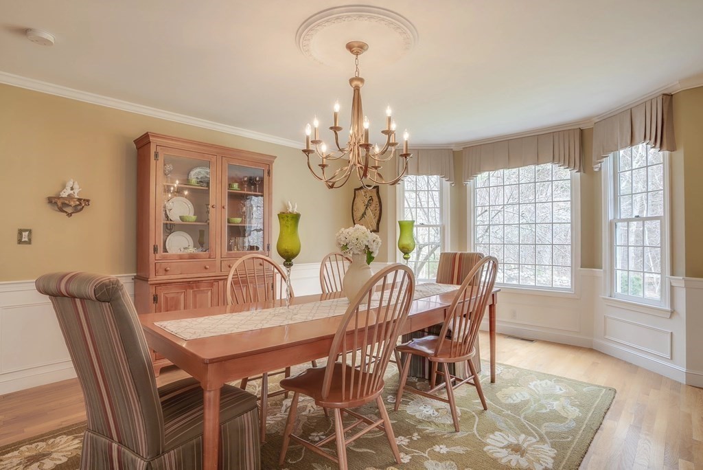 4 Paddock Lane Andover, MA 01810 - Photo 18 of 42 a view of a dining room with furniture wooden floor and chandelier