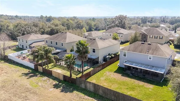 an aerial view of a house