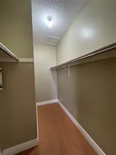 an empty room with a workbench