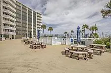 a view of outdoor space with seating area