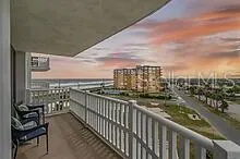 a view of city from a balcony