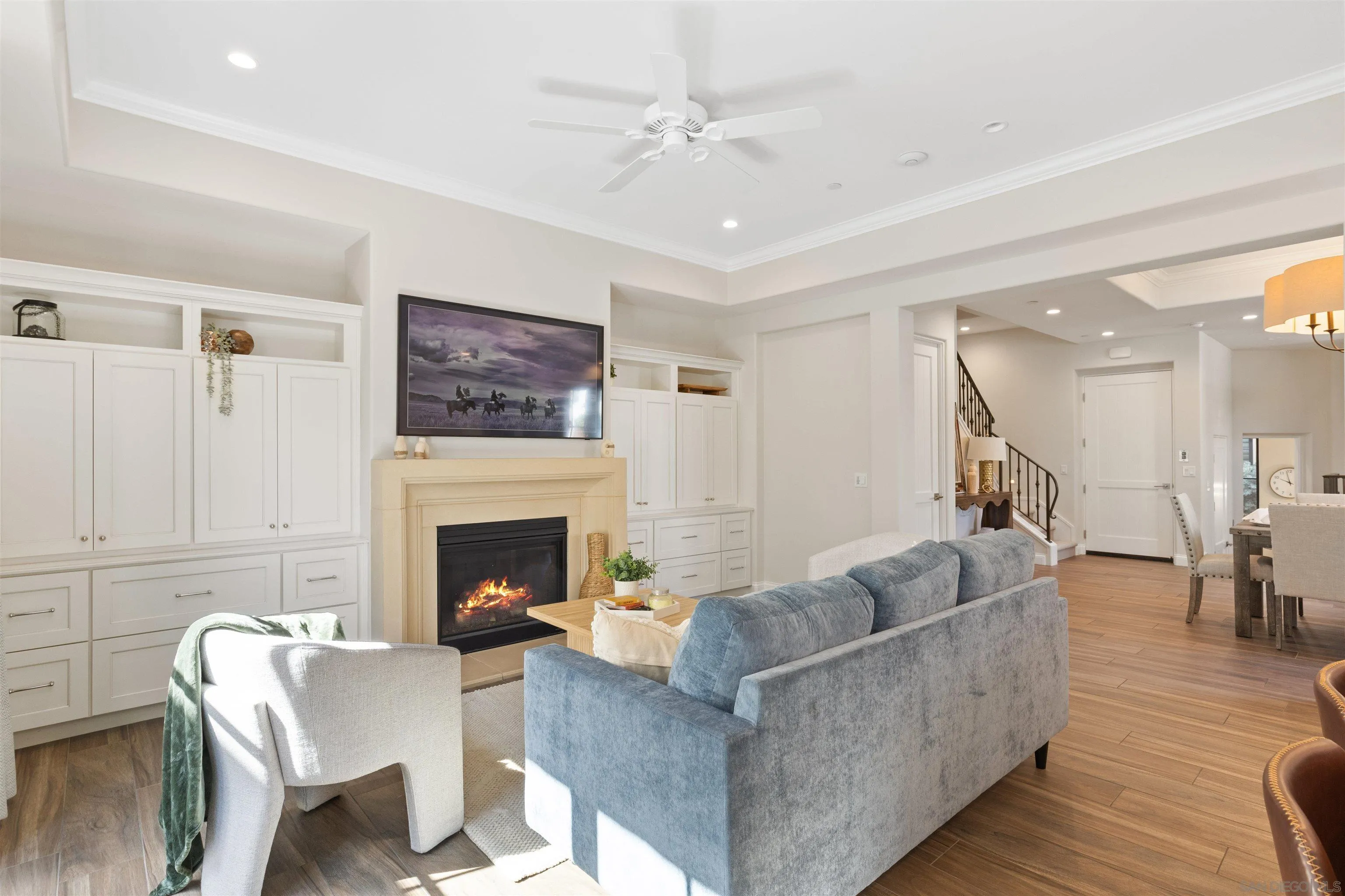 708 Silver Street La Jolla, CA 92037 - Photo 11 of 44 a living room with furniture and a fireplace