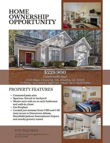 $229,900 | 3700 Mays Crossing Southwest, Atlanta, GA 30331