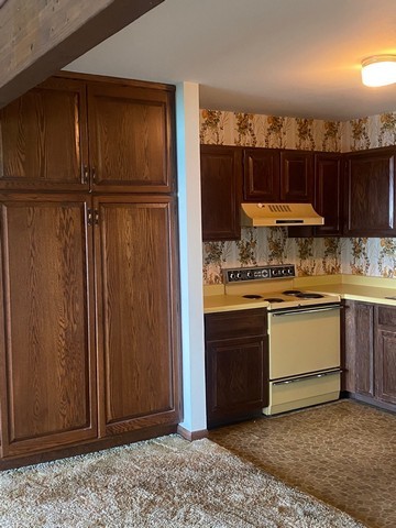 141 South Lakeshore Drive, Unit B1 Racine, WI 53403 - Photo 20 of 26 a kitchen with a refrigerator and cabinets