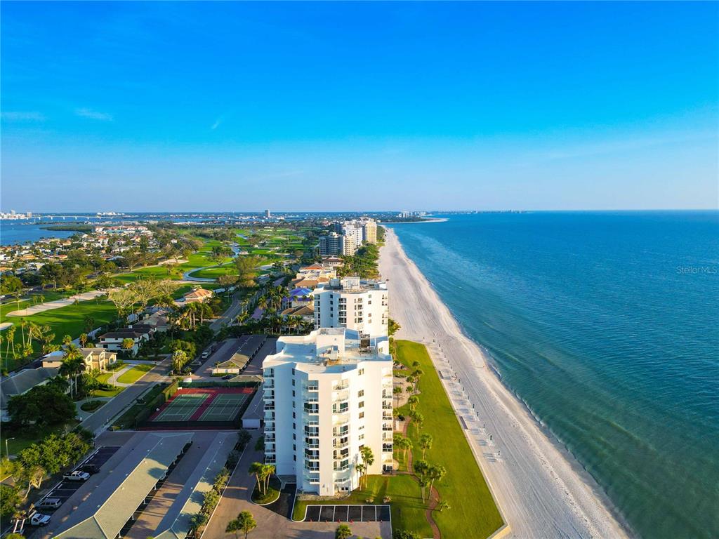 1050 Longboat Club Road, Unit 301 Longboat Key, FL 34228 - Photo 46 of 57 an aerial view of residential houses with outdoor space