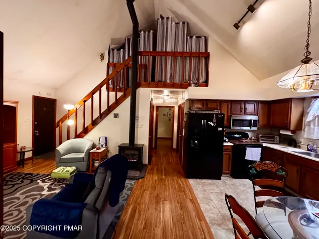 a living room with furniture