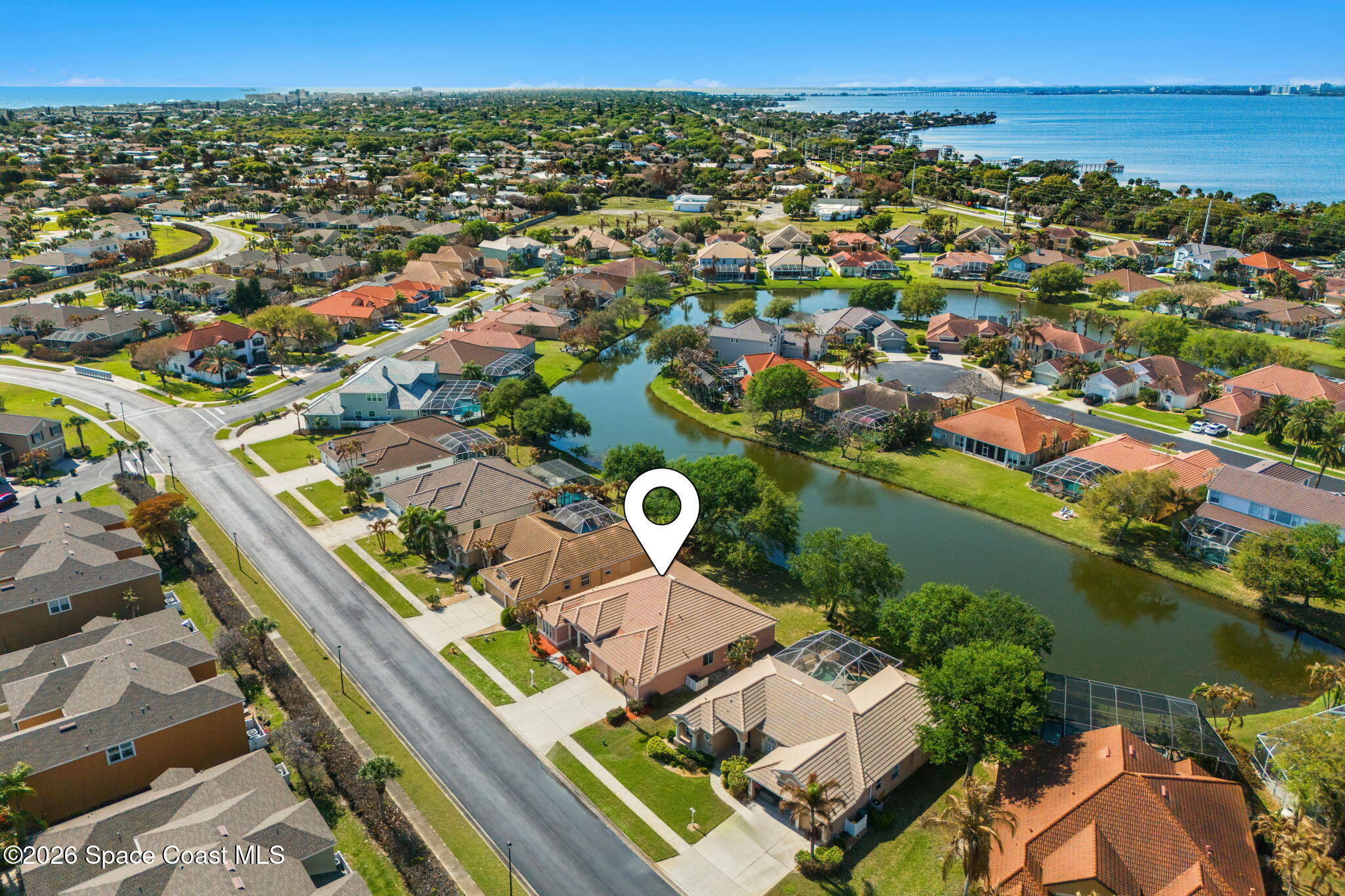 541 Oceanside Boulevard Indialantic, FL 32903 - Photo 43 of 51 an aerial view of house with yard swimming pool and outdoor seating