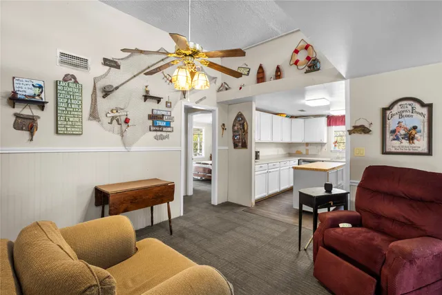 a living room with furniture