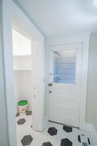 a bathroom with a sink and a shower