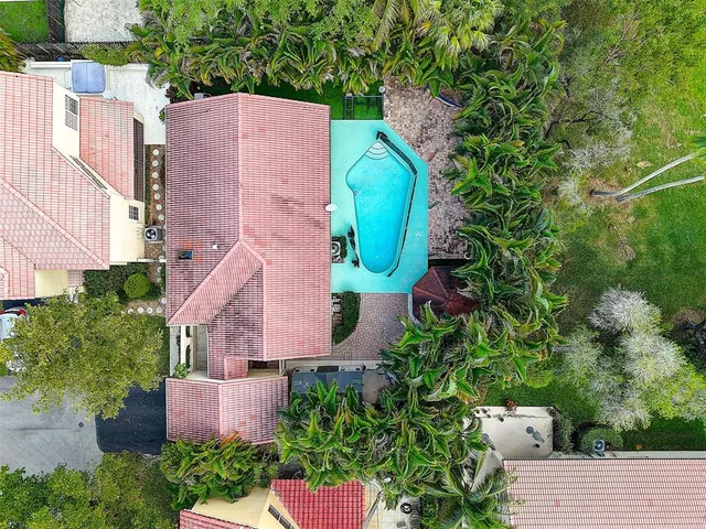 an aerial view of a house