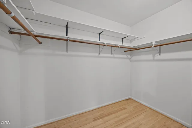 a view of a room with racks on the wall