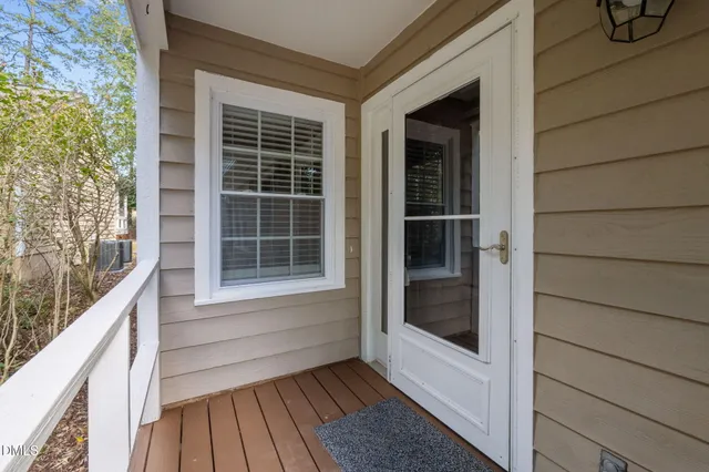 a view of wooden balcony