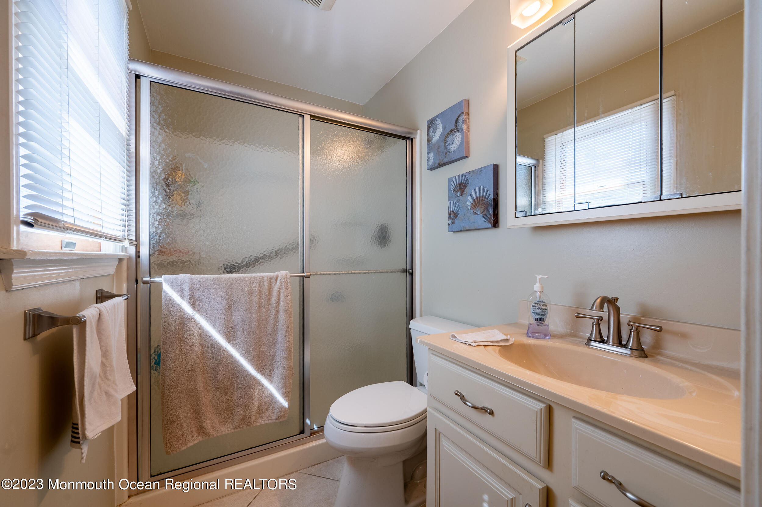121 Jacobsen Lane Lavallette, NJ 08735 - Photo 7 of 19 a bathroom with a sink a toilet and shower