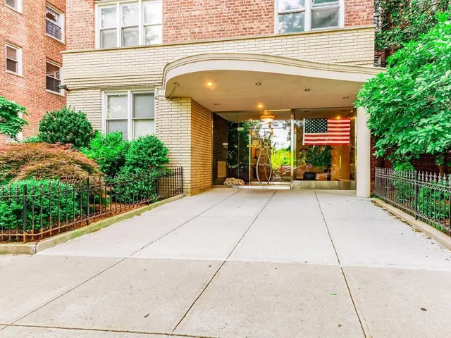 a view of a building with door