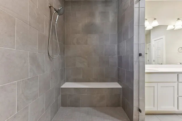 a bathroom with a shower