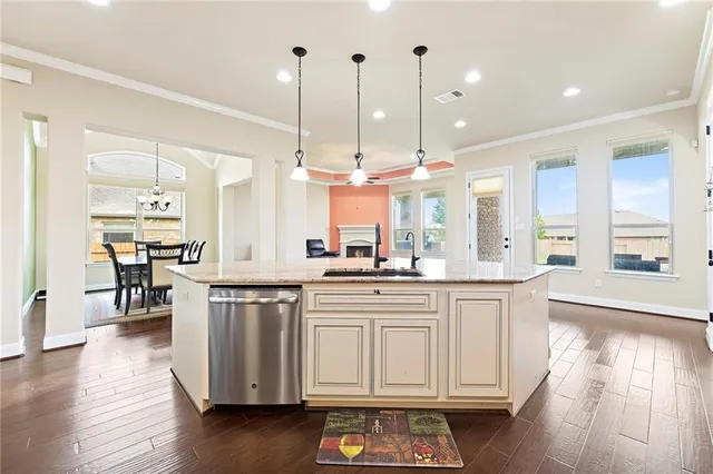 a large kitchen with lots of counter space and appliances