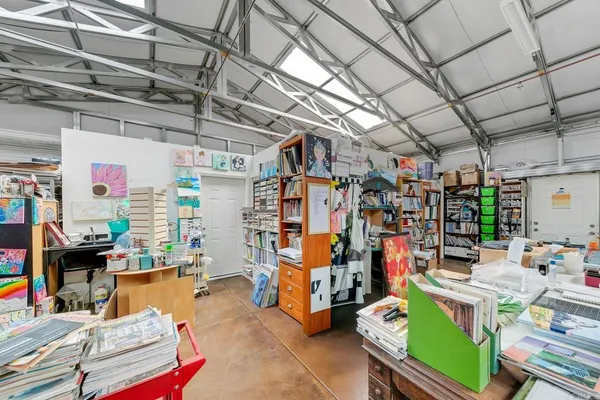 a view of a room with storage