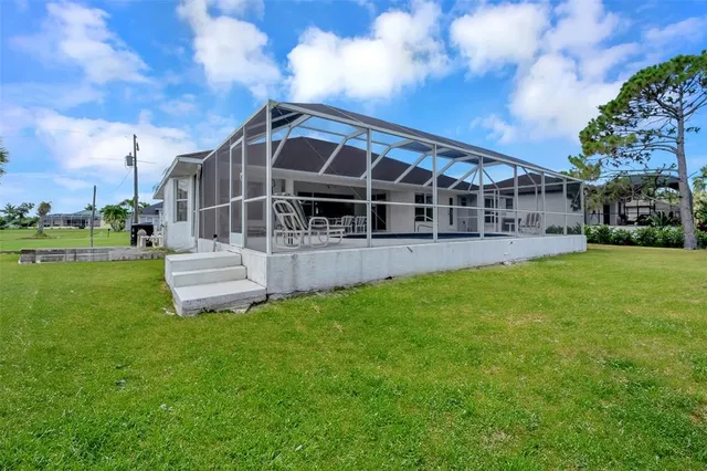 an aerial view of a house with garden