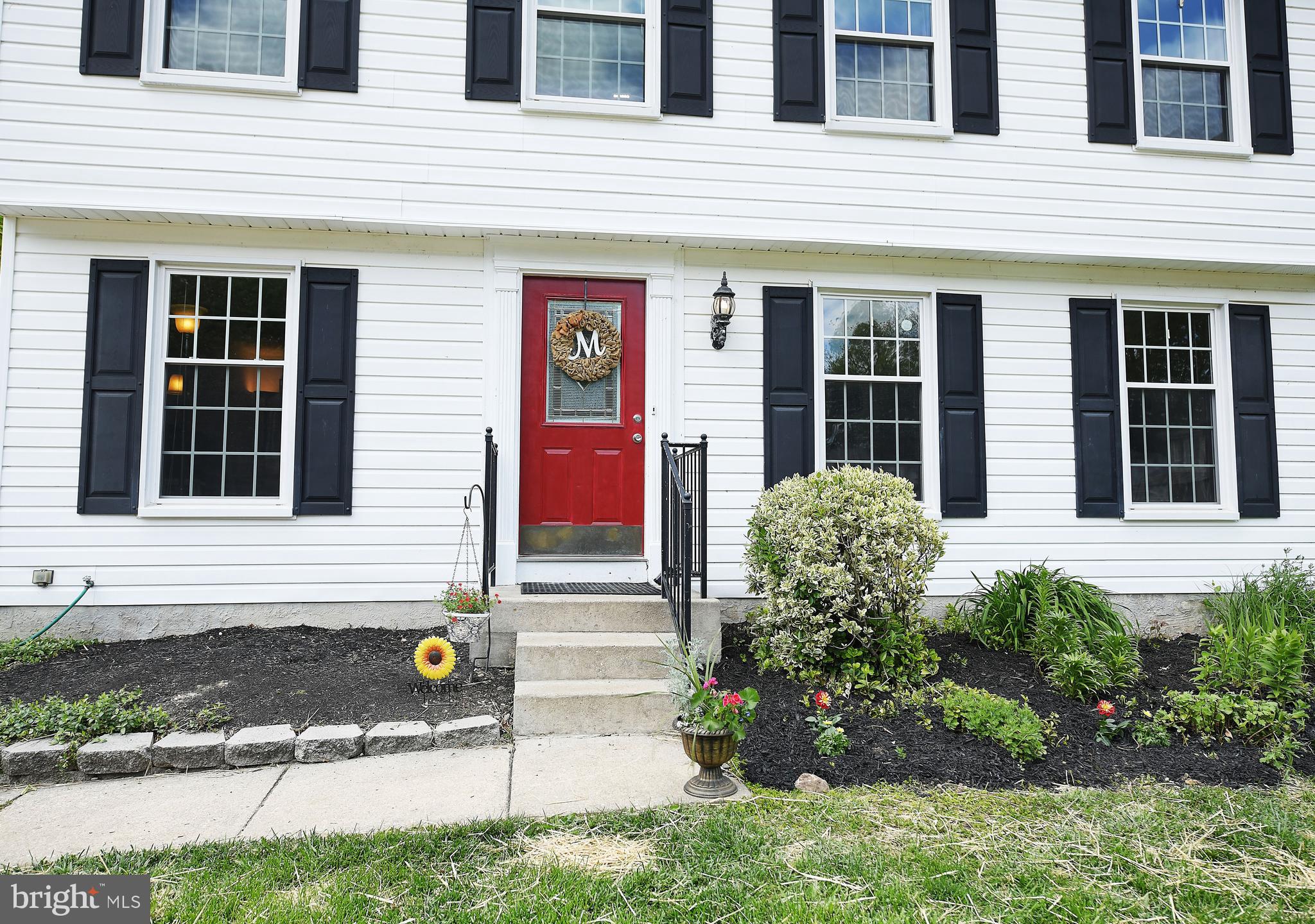 106 Boxthorn Road Abingdon, MD 21009 - Photo 6 of 44 Bold red door & clean black shutters!