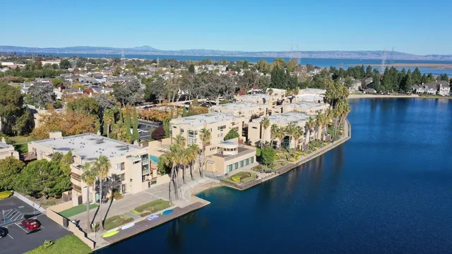 an outdoor space with furniture