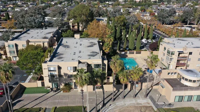 an aerial view of multiple houses