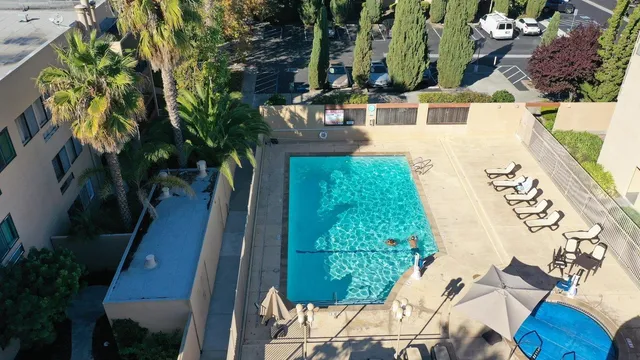 an aerial view of a house