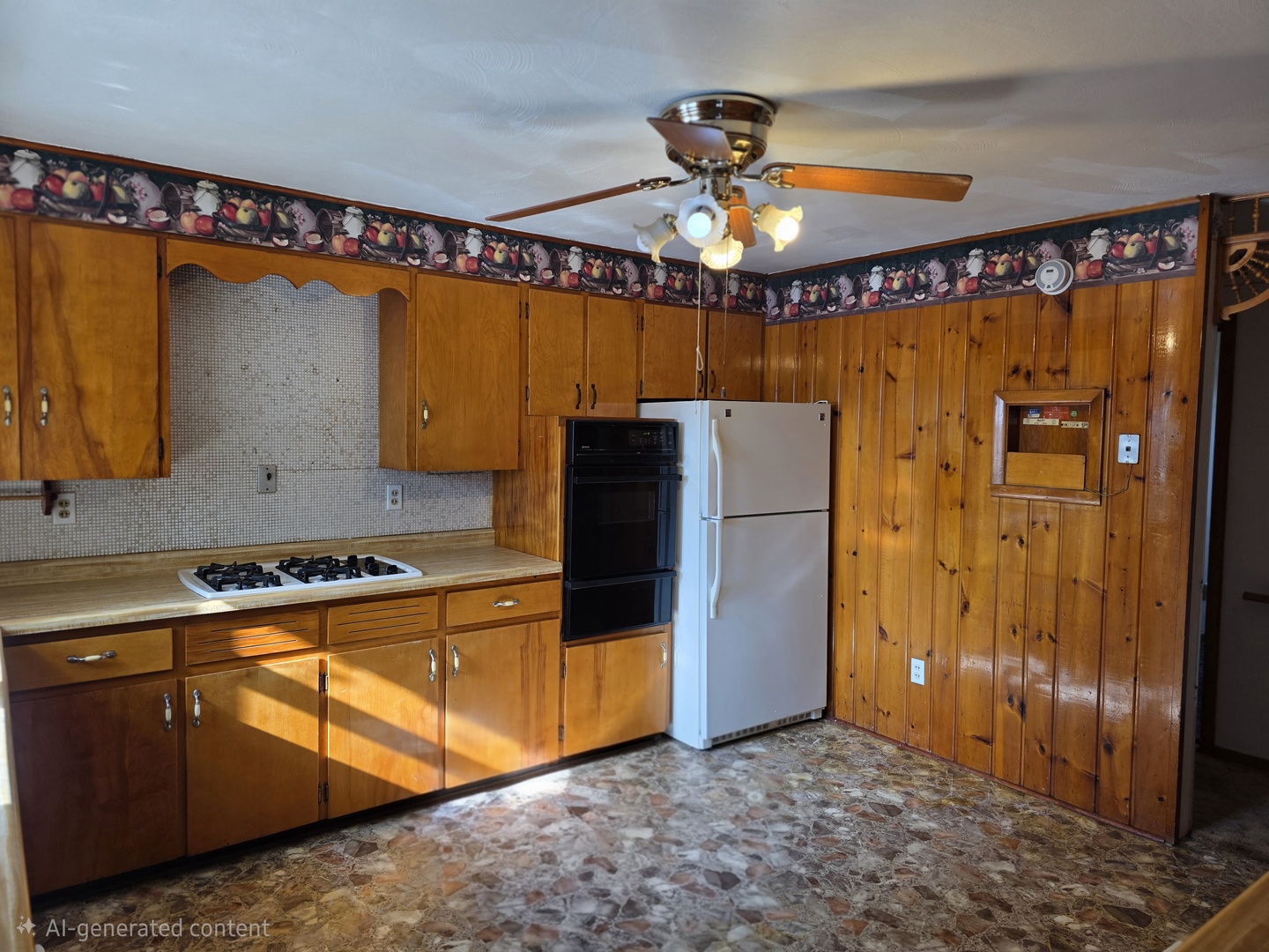1402 9th Avenue Rock Falls, IL 61071 - Photo 5 of 14 a view of a refrigerator in kitchen and wooden floor