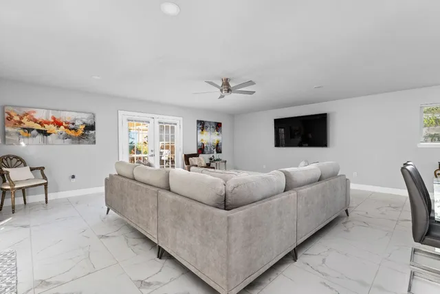 a backyard of a house with lots of green space