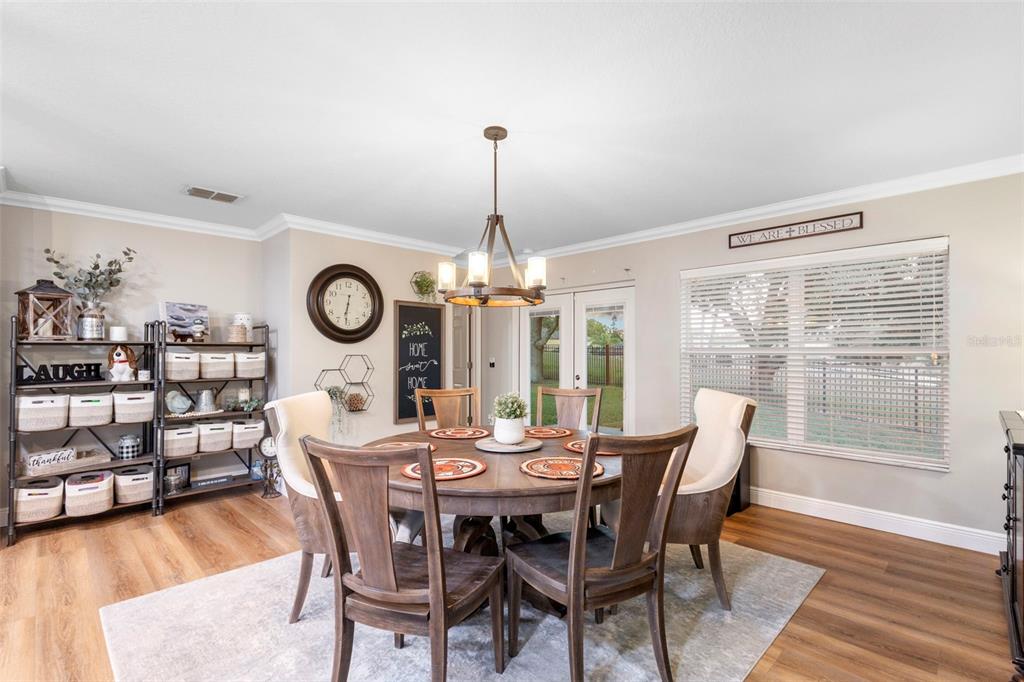 30118 Cheval Street Mount Dora, FL 32757 - Photo 20 of 52 a dining room with furniture a rug and a large window