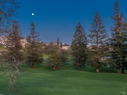 a backyard of a house with lots of green space
