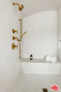 a view of a bathtub in a bathroom